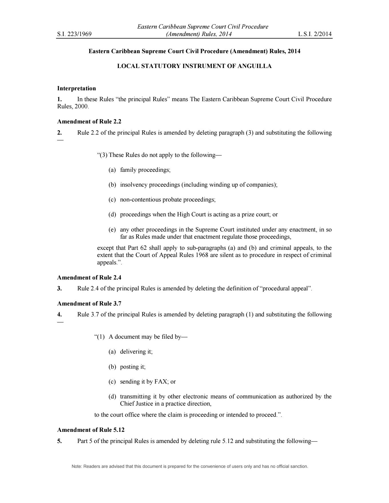 High court procedure clearance rules